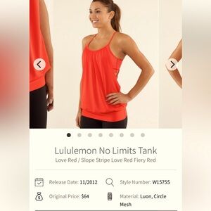 Lululemon No Limits Racer Back Tank